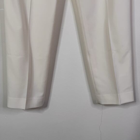 Alexander McQueen Ivory Wool Pleated Trousers Pants Size IT 42 Classic Tailored - Picture 4 of 9